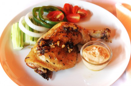 Chicken thigh with rosemary and mint .... 155 B